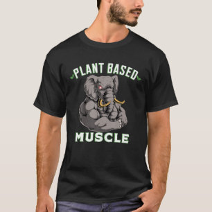 Växtbaserade muskler Elephant Powerlifter Workout T Shirt