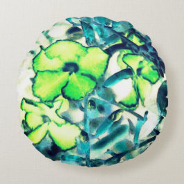 Växtblomma från färg rund kudde