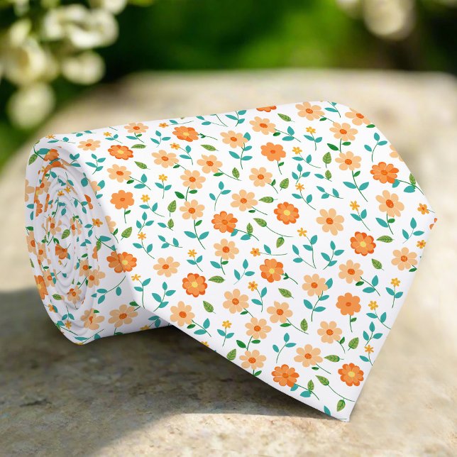 Växtblommor Mönster Groom Bröllop Slips (Skapare uppladdad)