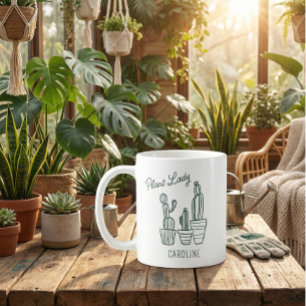 Växtdam Kaktus Sukkulent Trädgårdsentusiast Namn Kaffemugg