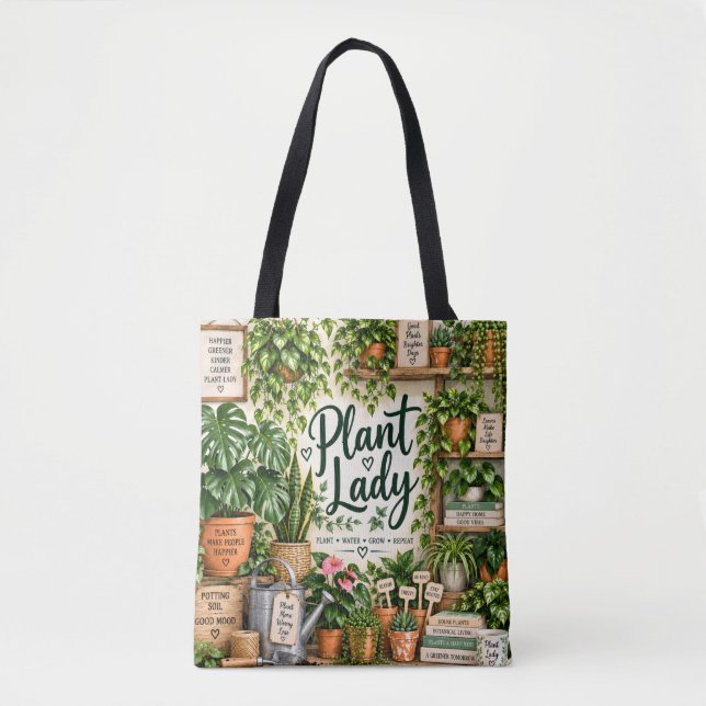 Växtdam Totebag för Krukväxter Tygkasse (Framsida)