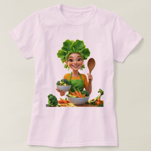 Växtdriven kock – Matlagning med vänlighet T Shirt (Design framsida)