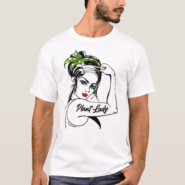  växten Dam Rosie Riveter T Shirt (Framsida)