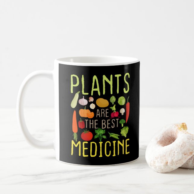 Växter är den bästa medicinska Coolan Vegan Vegeta Kaffemugg (Med munk)