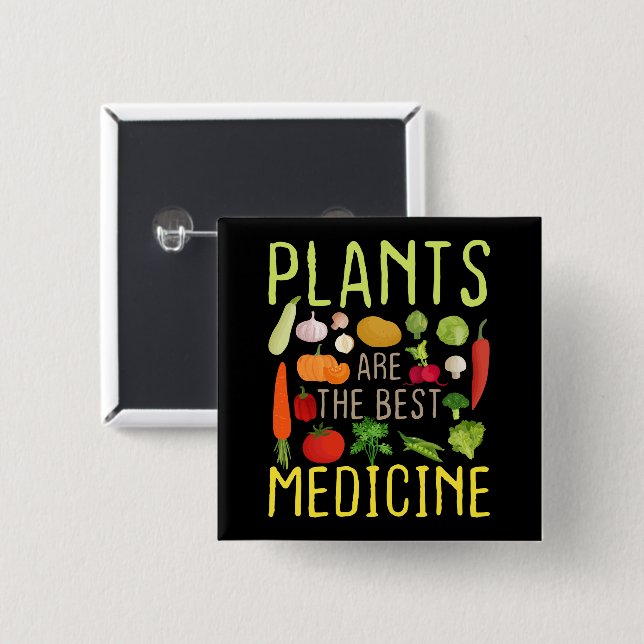 Växter är den bästa medicinska Coolan Vegan Vegeta Knapp (Framsida & baksida)