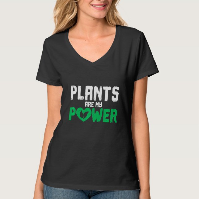 Växter är min Power Herbiäger Vegan T Shirt (Framsida)