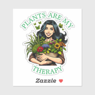 Växter är min terapi Funny Plant Addict Klistermärken