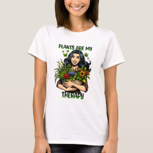 Växter är min terapi Funny Plant Addict T Shirt
