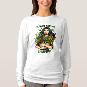 Växter är min terapi Funny Plant Addict T Shirt