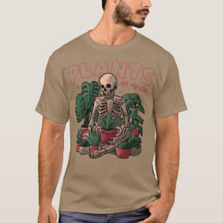 Växter är mitt livs Skeleton Kärlek T Shirt