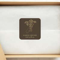 Växter + Blommigt Apothecary Guld Square Sticker