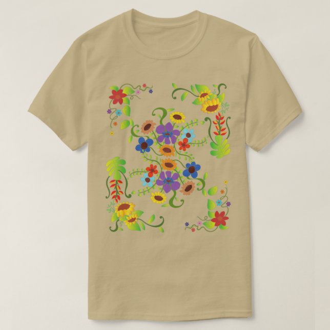 Växter Blommigt Wildblommor Blommor Blommar Botani T Shirt (Design framsida)