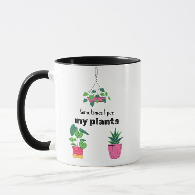 Växter blommor, roligt kaffe, mugg-gåva mugg (Vänster)