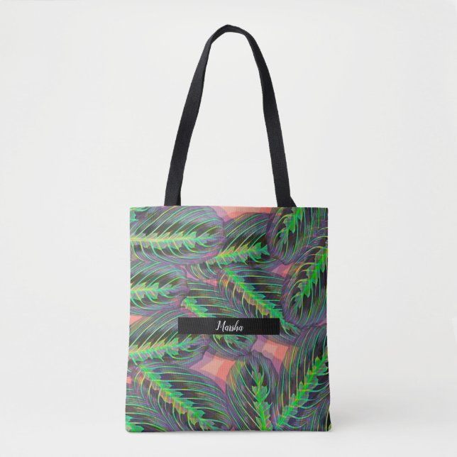 Växter Calathea Grönska Bladmönster Tygkasse (Framsida)