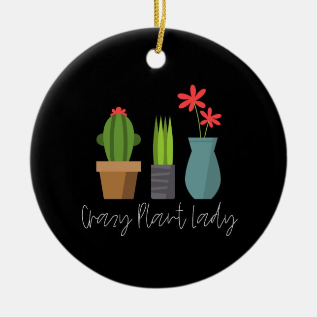 Växter - Crazy Plant Dam Julgransprydnad Keramik (Framsidan)