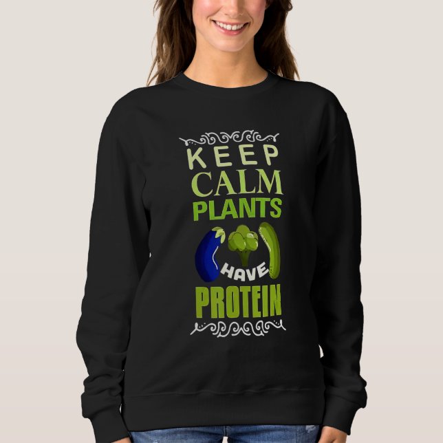 Växter för Vegan Behålla Lugn har protein T Shirt (Framsida)