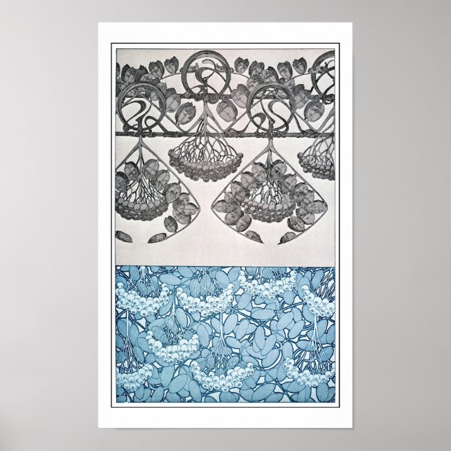 Växter från Art nouveau Stil, Mucha Poster (Framsidan)