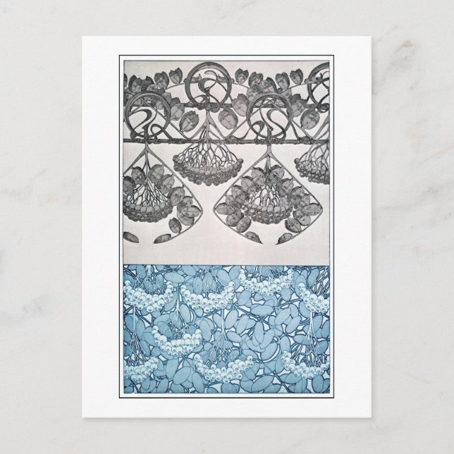 Växter från Art nouveau Stil, Mucha Vykort (Framsida)