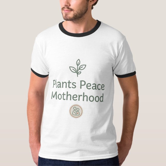 Växter Fred Moderskap Minimalistisk T-Shirt Design (Framsida)