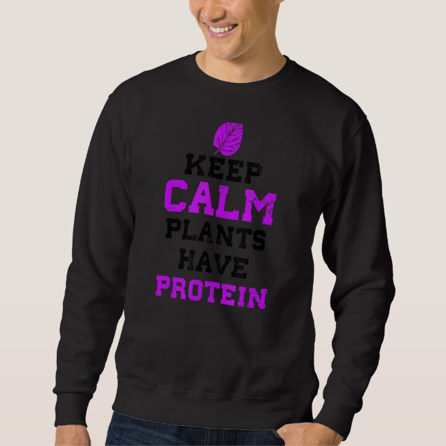 Växter har protein Vegetarian Workout Lång Ärmad Tröja (Framsida)