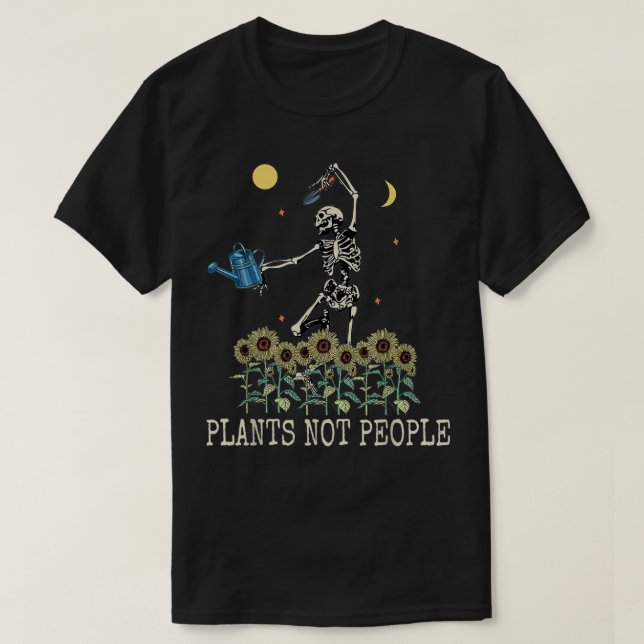 Växter inte människor Skeleton  på en solskål T Shirt (Design framsida)