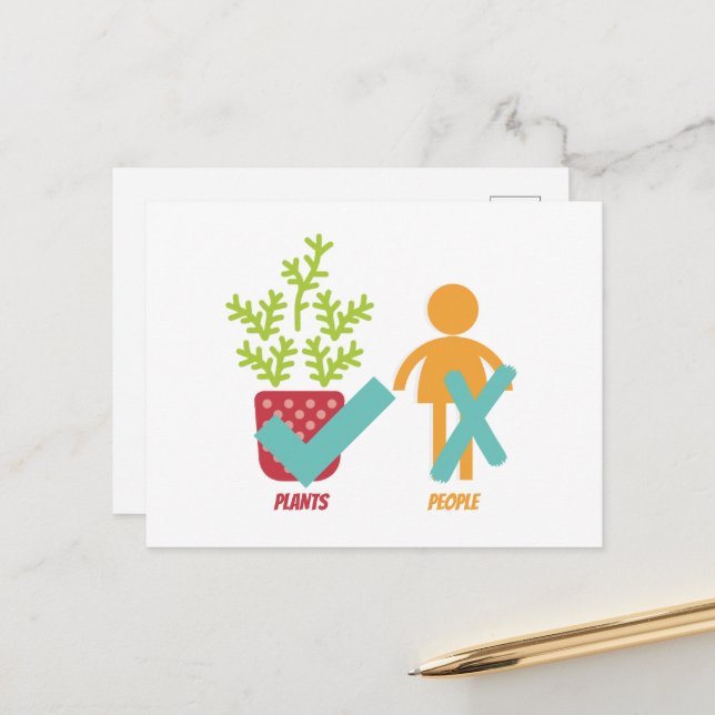 Växter Ja, folk Nej Vykort (Fram/Back In Situ)