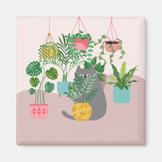  Växter Katt Magnet (Framsidan)