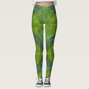 Växter mönster.12c GDrey BG Leggings