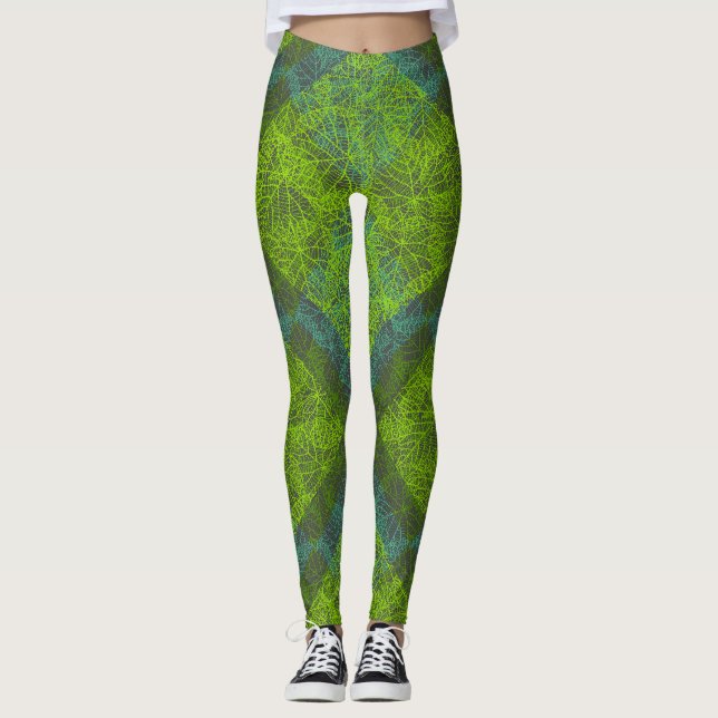 Växter mönster.12c GDrey BG Leggings (Framsida)