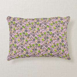 Växter mönster A03.b Lpink BG Prydnadskudde
