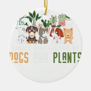 Växter och Hundar-Plant-Älskare Julgransprydnad Keramik