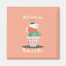 Växter och kaffe magnet