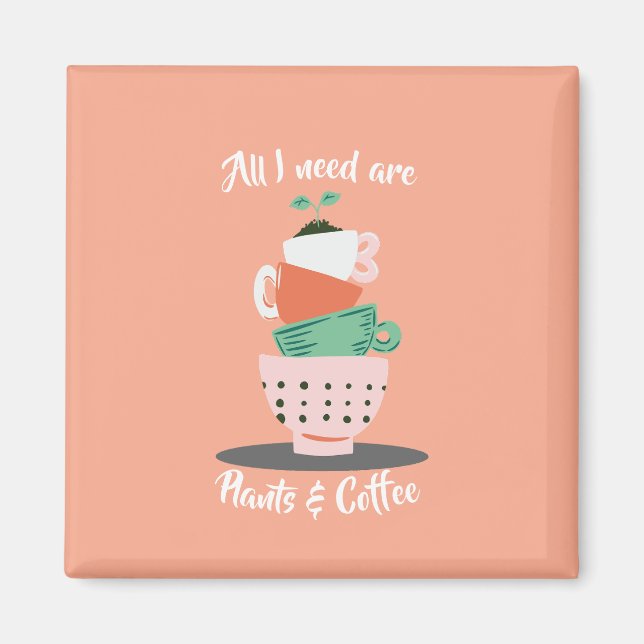 Växter och kaffe magnet (Framsidan)