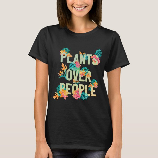 Växter över människor, monstera färgstark Blommigt T Shirt (Framsida)