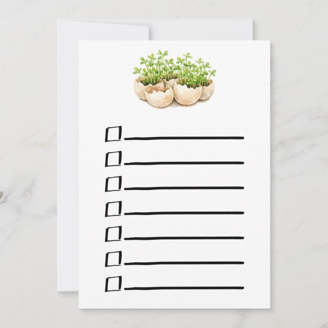 Växter Plantor Att Göra-Lista Inbjudningar (Framsida)