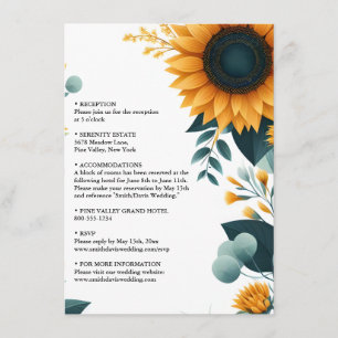 Växter Rustic Garden Greenery Solros Bröllop Tilläggskort