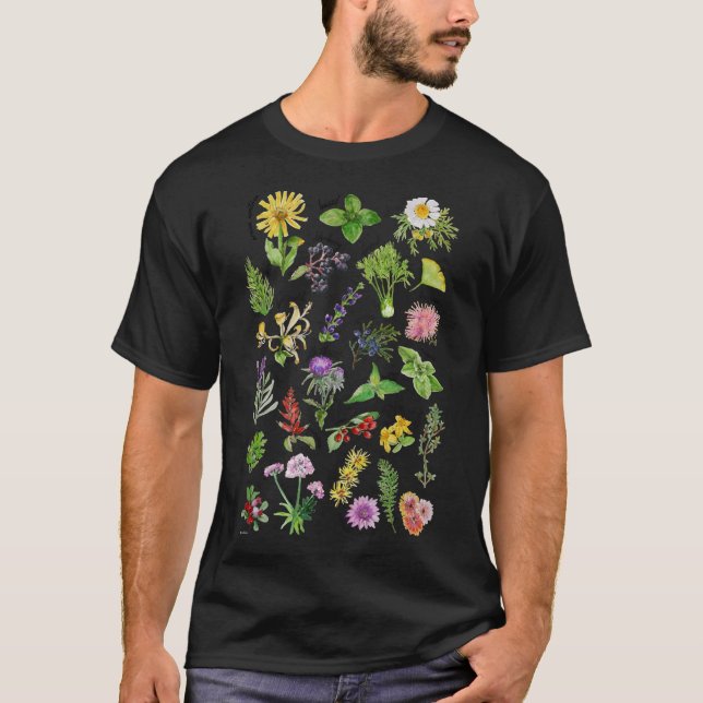 Växter &stämpel; Örter Alphabet Classic T-Shirt (Framsida)