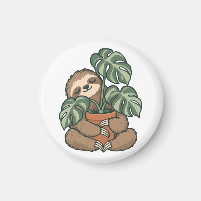 Växtförälder Seng som kramar Monstera Magnet (Framsidan)
