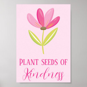 Växtfrön av Rosa Blommigt Poster