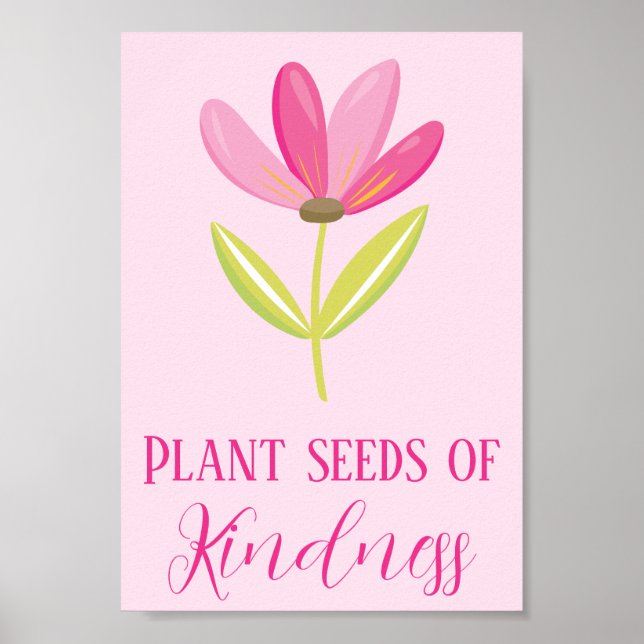 Växtfrön av Rosa Blommigt Poster (Framsidan)