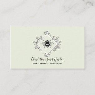 Växthonungsbin med Blommigt Logotyp Visitkort