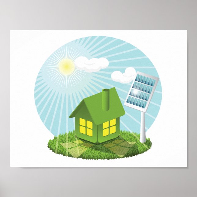 Växthuset med solenergi Poster (Framsidan)