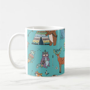 Växtlevande djur: skogarna mönster. kaffemugg