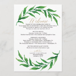 Växtlighet Bröllpsprogram Välkomstbrev Program