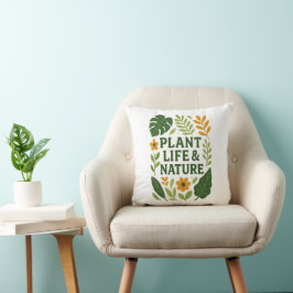 Växtliv och växtlighet - botaniskt mönster kudde