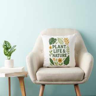 Växtliv och växtlighet - botaniskt mönster kudde