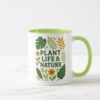 Växtliv och växtlighet - botaniskt mönster mugg
