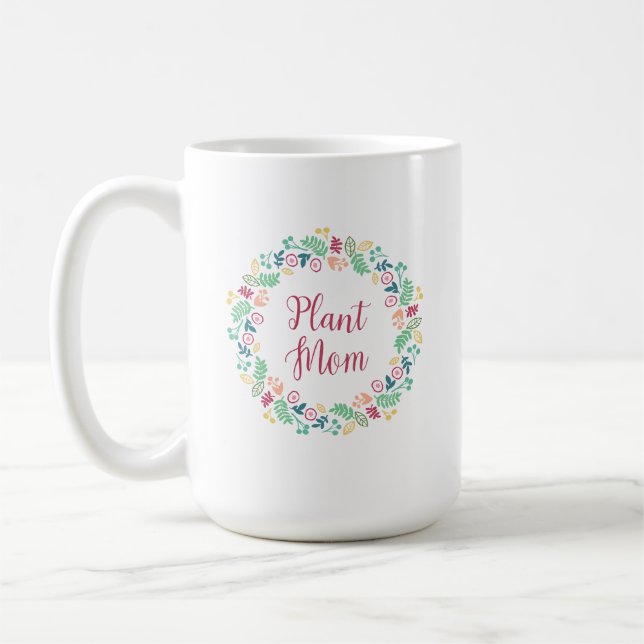 Växtmamma blomsterkrans Färgrik  Kaffemugg (Vänster)