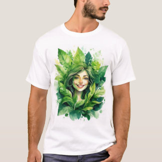 Växtmamma i blommande design - Rollig grön tröja