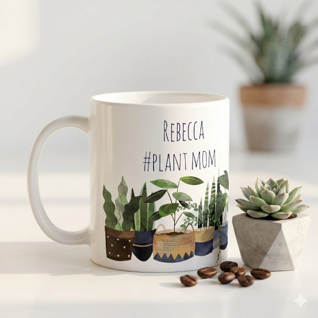 Växtmamma krukväxt krukväxter & kaktus namn kaffemugg (Skapare uppladdad)